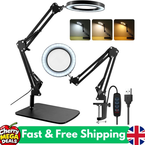 Led magnifier lamp with real - magnifier,