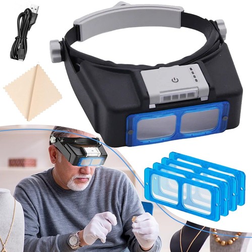 Headband magnifier with led - headband,