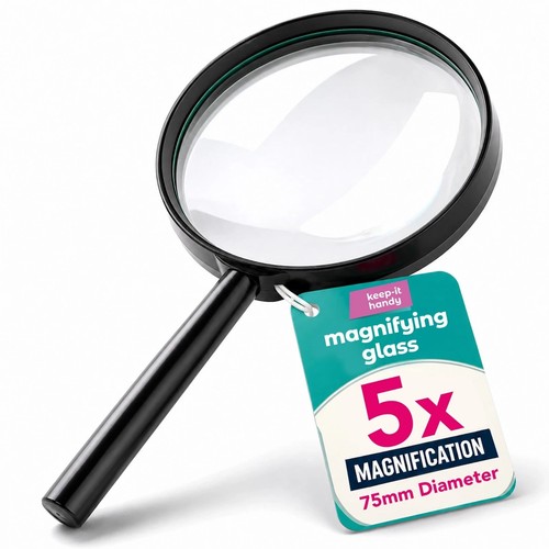 75mm magnifying glass - 5x,